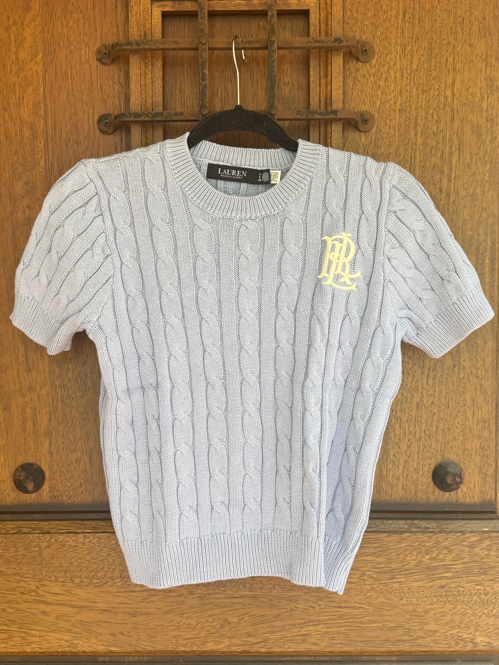 Ralph Lauren Light Blue Cable-Knit Crewneck Sweater Size XS